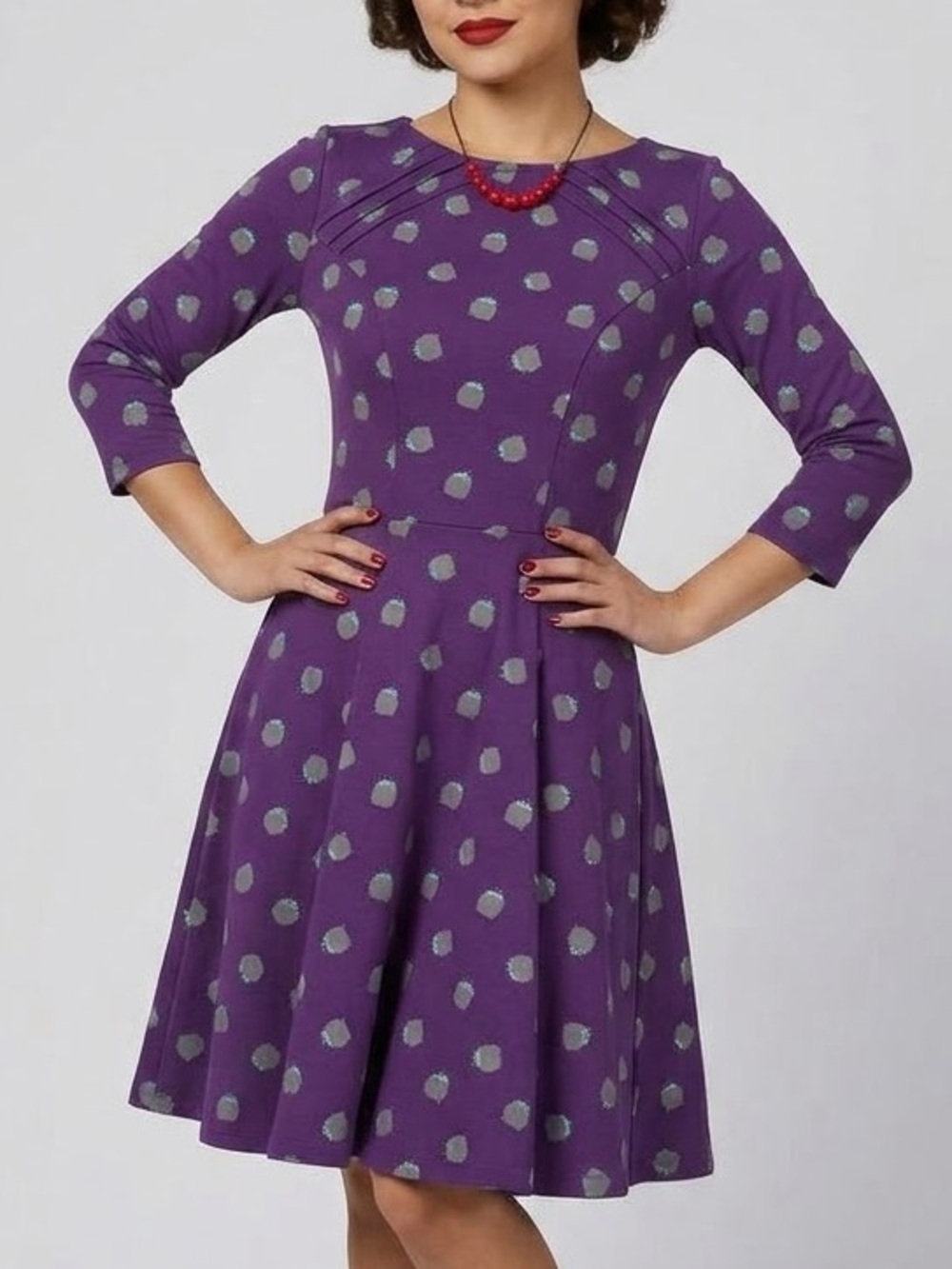Unique Vintage Cauldron Dress Whimsigoth Purple Witchy Halloween Fit Flare S/4